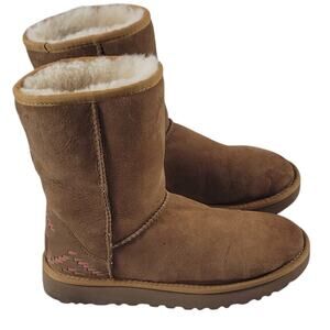 UGG Classic Suede Rustic Weave Boots Size 6